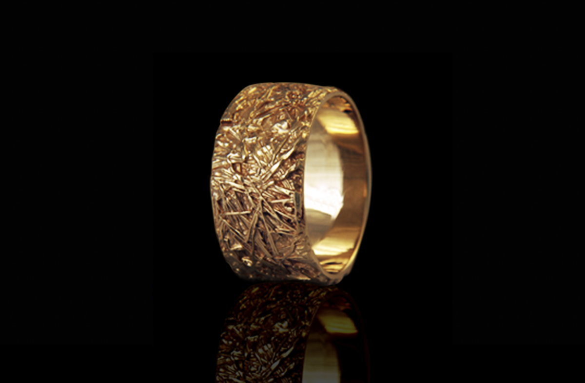 טבעת נישואים בזהב צהוב 14K