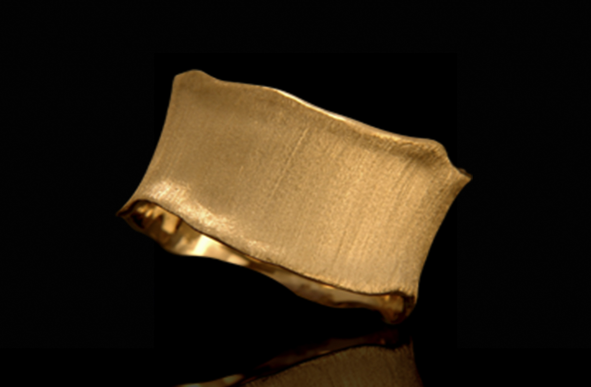 טבעת נישואים בזהב צהוב 14K