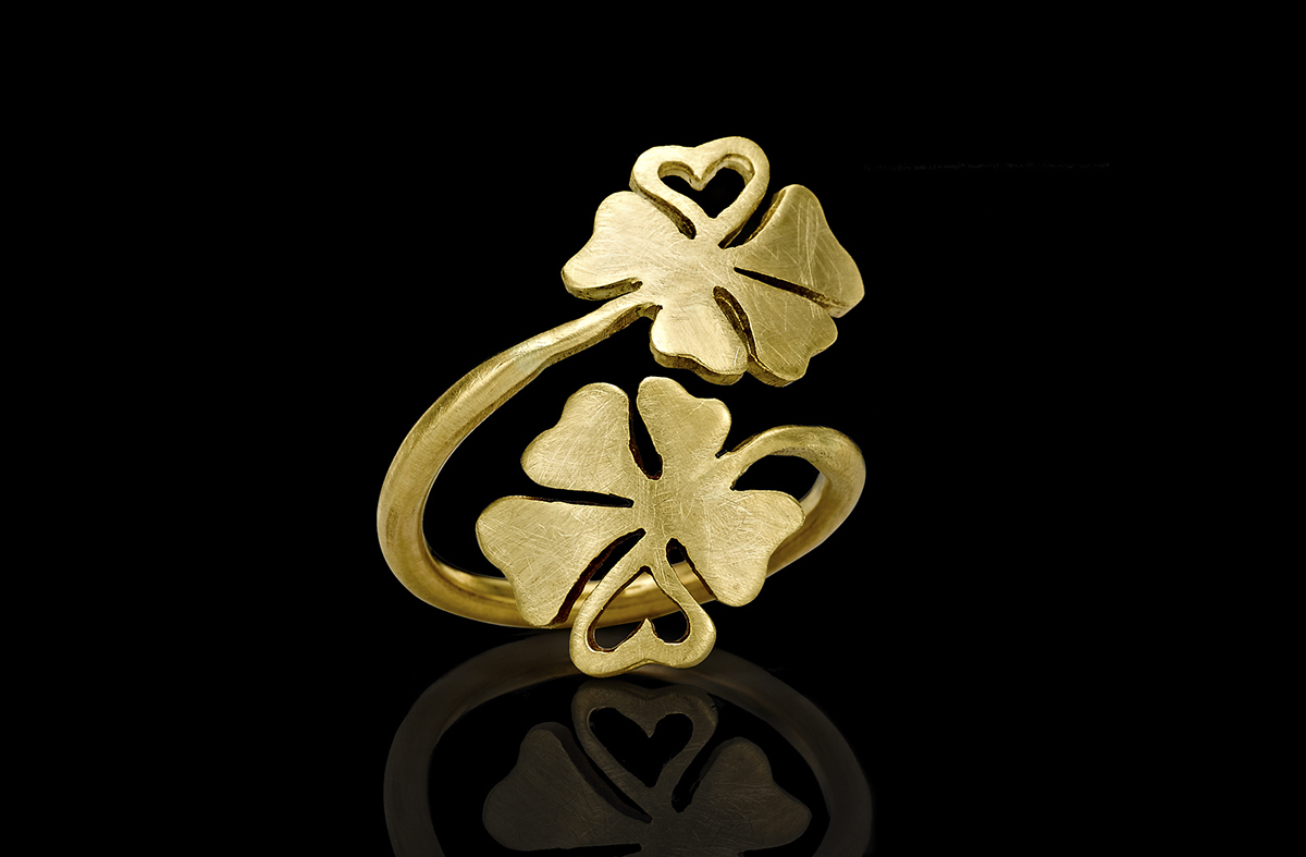 טבעת תילתן בזהב צהוב 18K